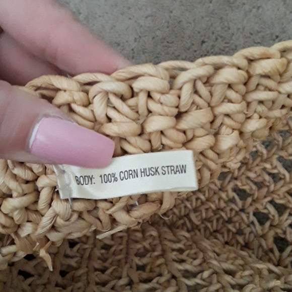 Beach Bag Or Purse 100% Corn Husk Straw - Picture 5 of 6